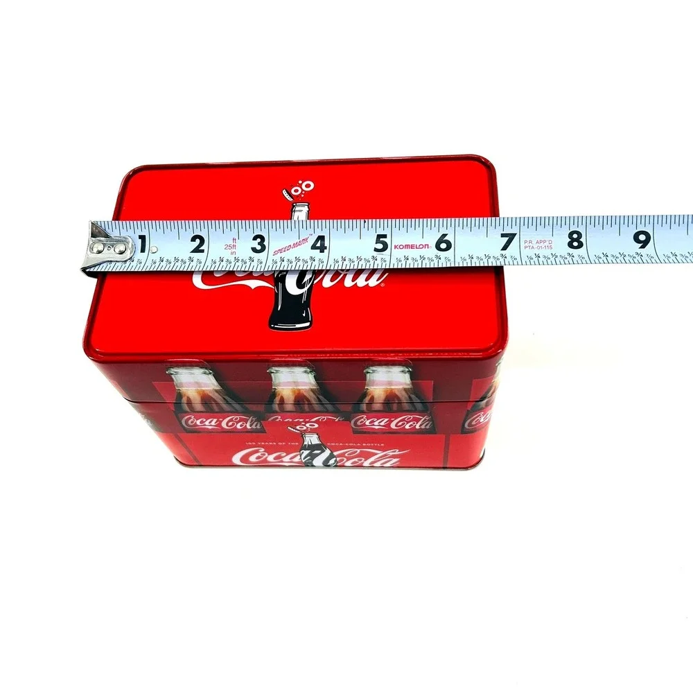 Coca-Cola 100 Years of the Coca-Cola Bottle Red Metal Storage Tin Collectible